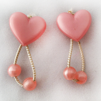 Pink Heart Hairties