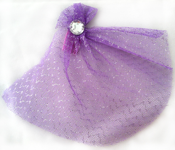 Purple Lace Jeweled Veil