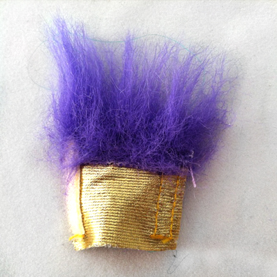 Purple Fur Trimmed Lamé Hair Wrap Outside