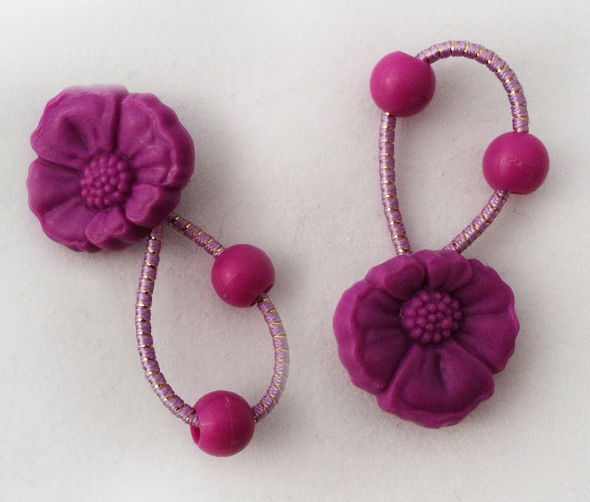 Purple Peony(?) flower hairties