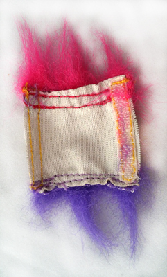 Purple Fur Trimmed Lamé Tail Wrap Inside